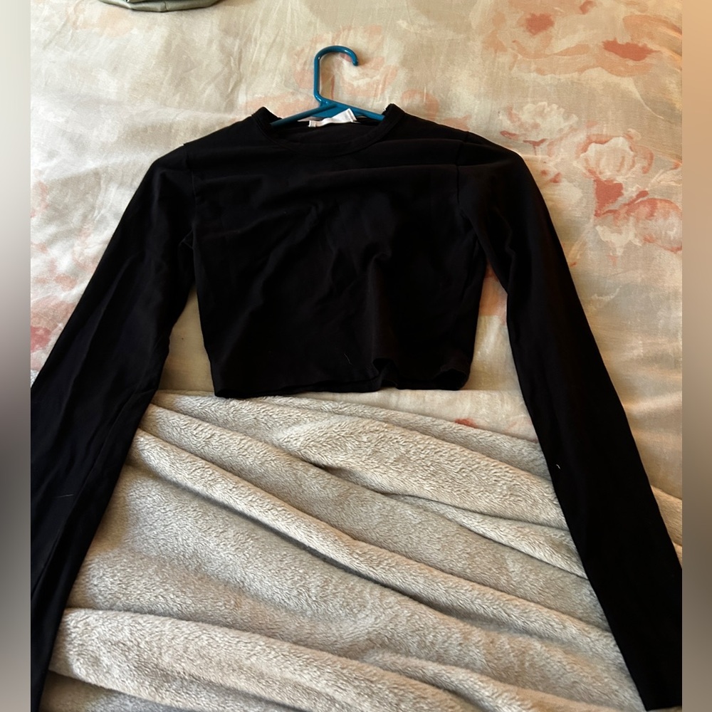 100% Cotton Long Sleeve Women's Crop Top